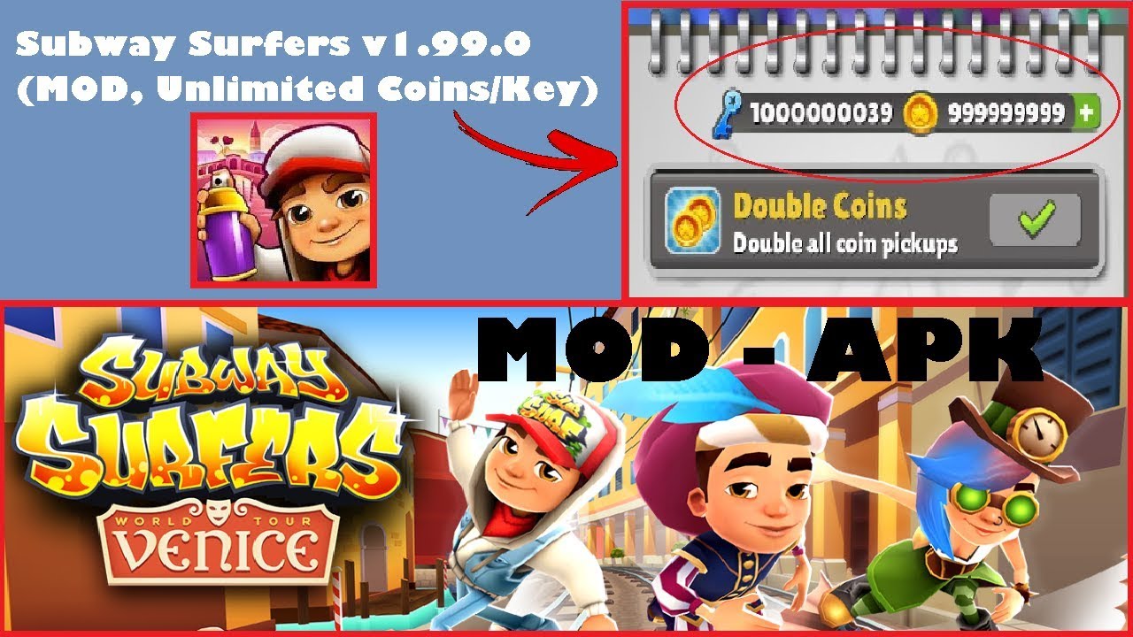 Subway Surfers v1.99.0 Mod (Unlimited Coins / Keys / Unlock) Apk - Android  Mods Apk