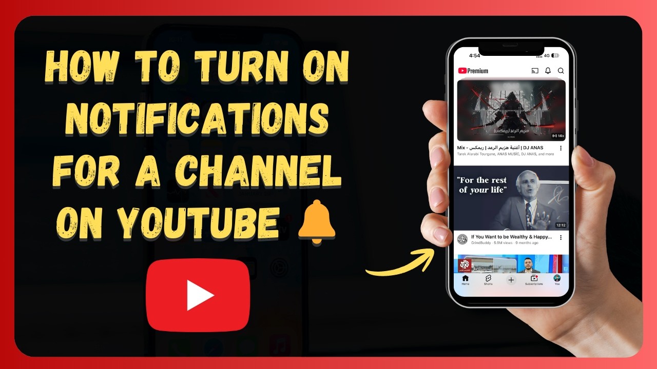 How to Turn On Notifications for a Channel on YouTube 🔔 [New 2026 ...