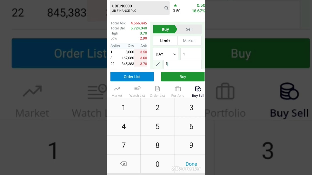 Atrad App Buy order