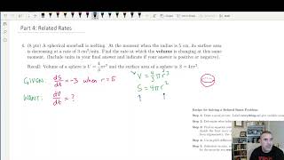 Math 124 Exam 2 Review (part 4): Related Rates