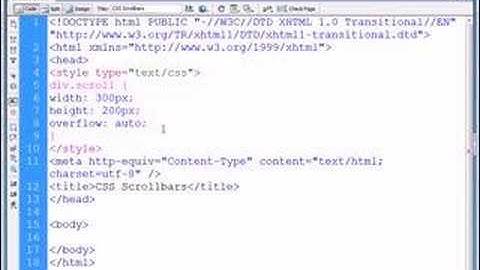 Dreamweaver Tutorial: CSS Scrollbars