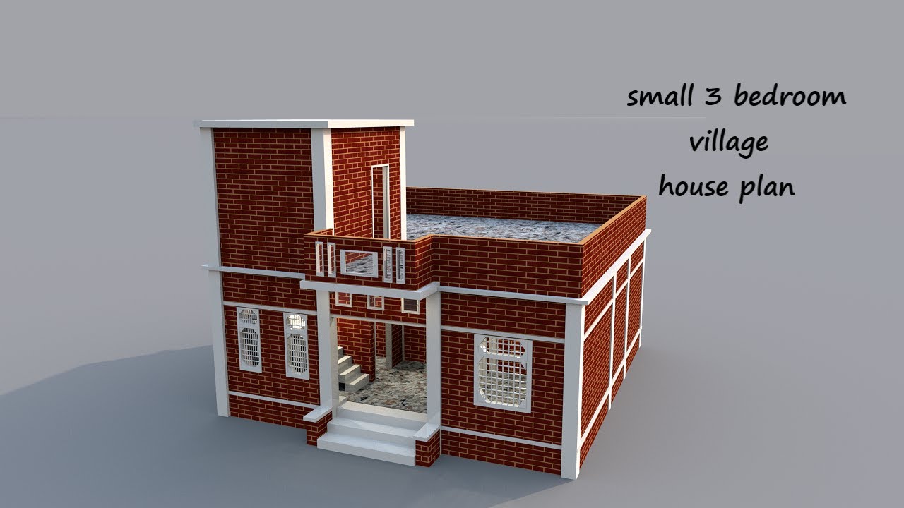 small 3 bedroom village house plan , simple 3 bedroom home design YouTube