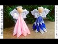 Kanzashi angyal, szatén angyalka készítése 09-20/ Kanzashi Angel Christmas ornament