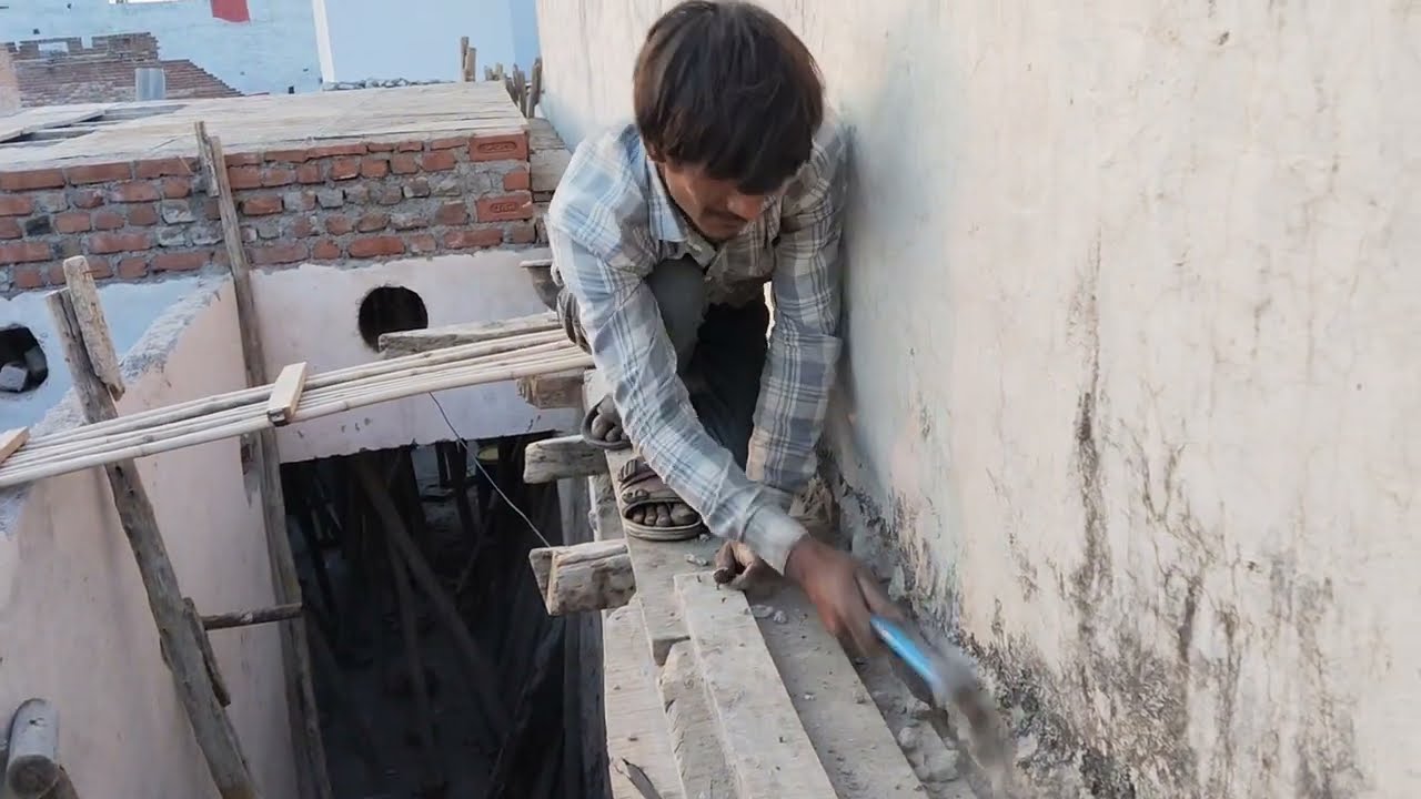 Chhat ke bim ki setting kar rahe hai #construction #vlog #rcc #viral #video 