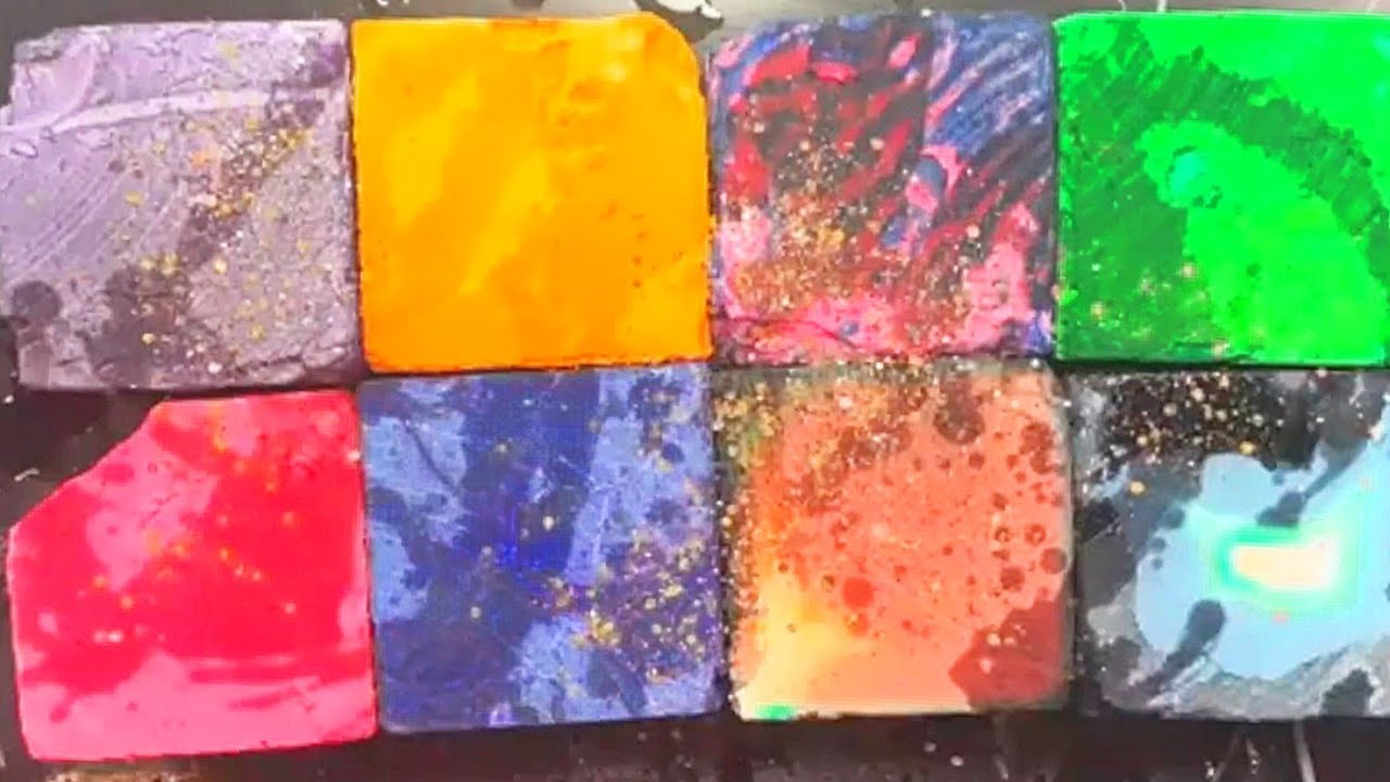 Colourful Dyed Gym chalk Crumbling #oddlysatisfying #gymchalkcrush # ...