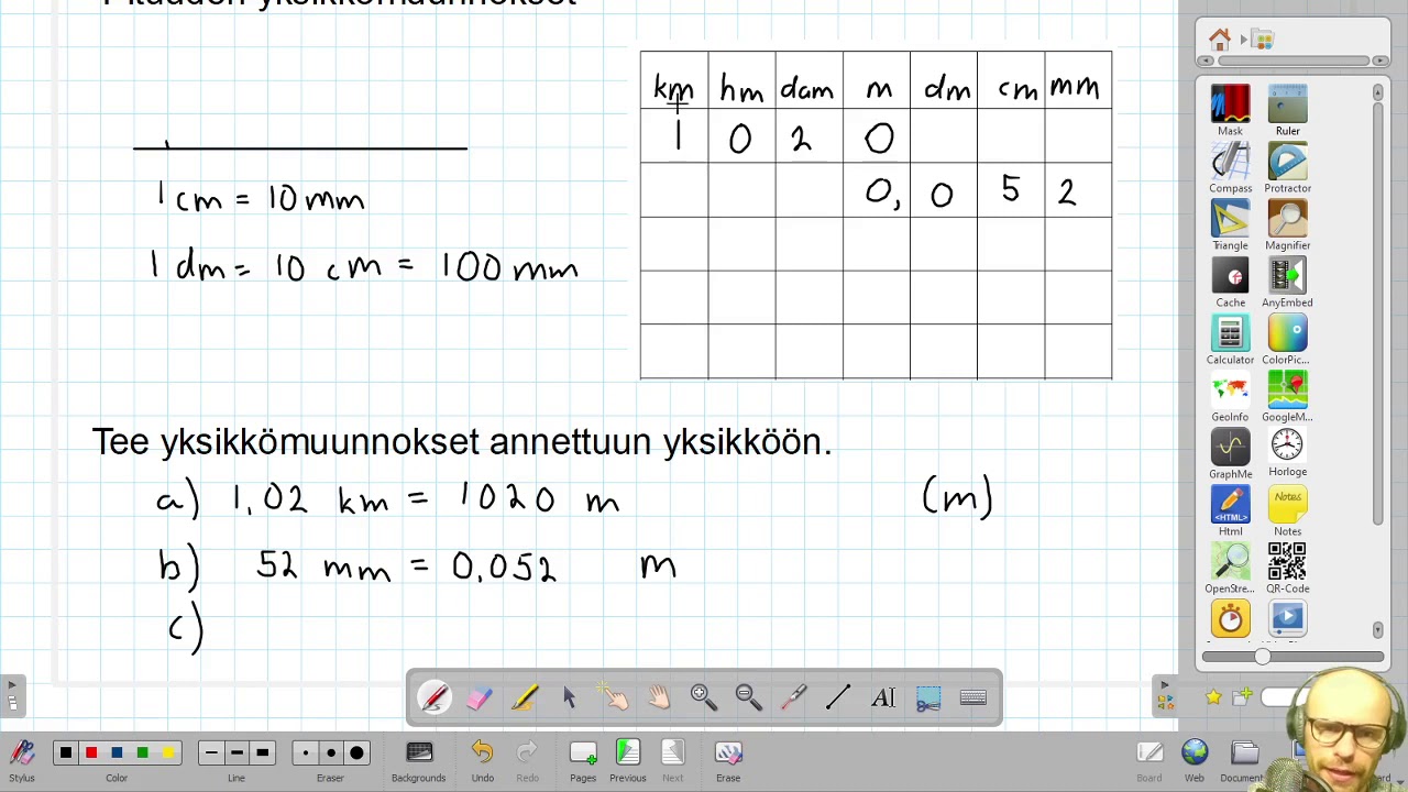 8 (x) Pituuden yksikkömuunnokset