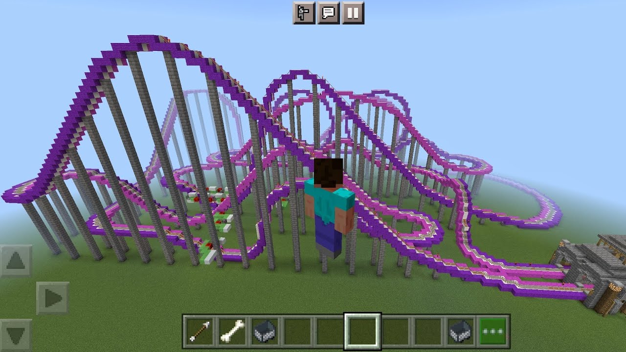Minecraft Biggest Rollercoaster Ride With Skeleton Game Play - YouTube