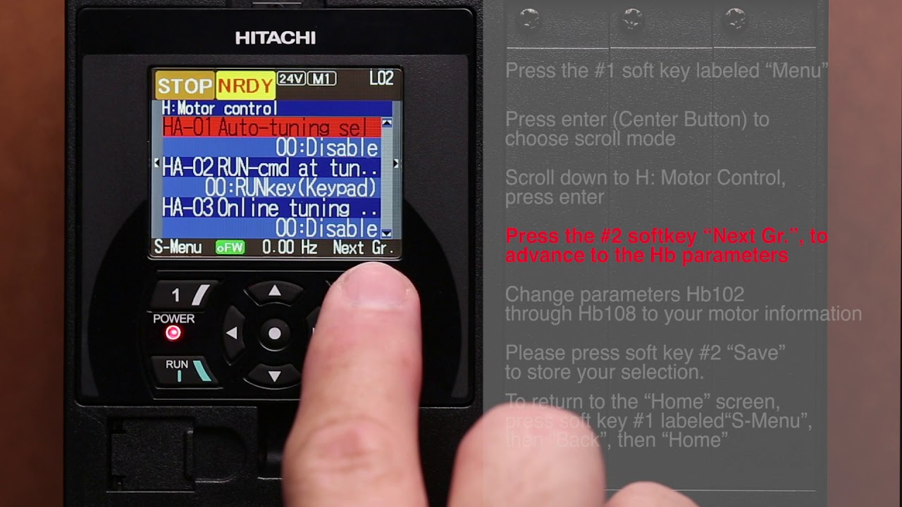 How to set up Motor Data -Hitachi SJ-P1-