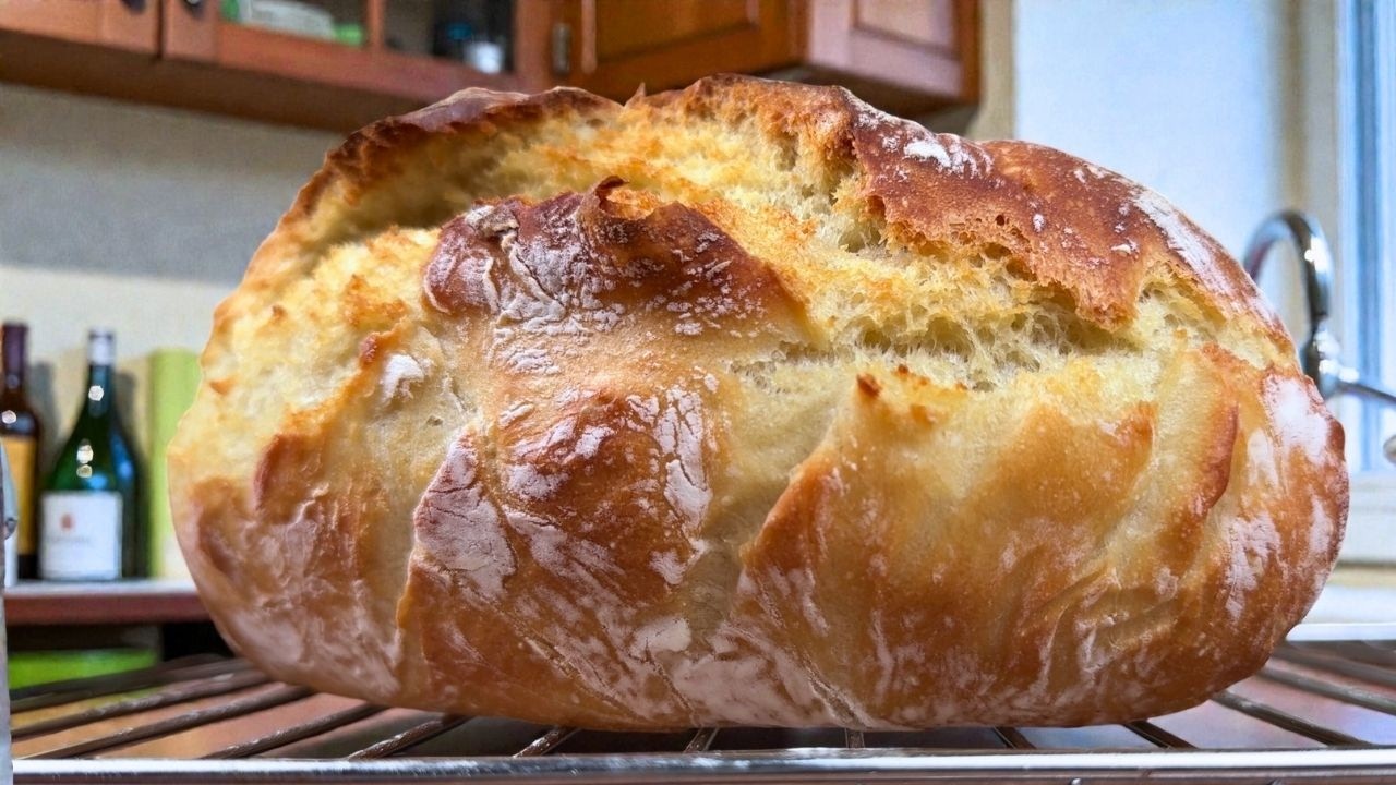 Я испекла хлеб, не прикасаясь к нему ✨ Всего 4 ингредиента 🍞 Хрустящая корочка, как в пекарне