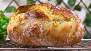 I Made Bread Without Touching It Just 4 Ingredients Bakery-Style, Crispy Crust