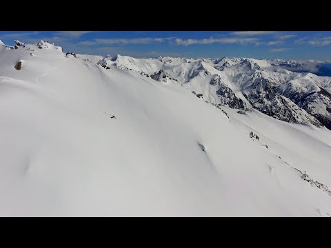 Mini-Avalanche in the Sun Chutes in Patagonia