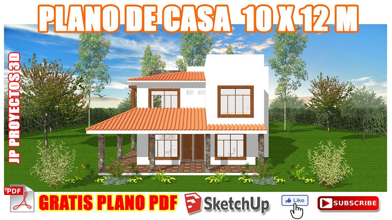 ⚪✓?PLANOS DE CASA ECONOMICA 10 X 12 METROS|Rumah 10x12 | Diseño de Casa  10x12|Recorrido Virtual3D? - YouTube