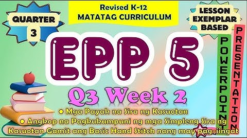 EPP 5 Quarter 3 Week 2 MATATAG Curriculum / Revised K-12 LE Based PowerPoint Presentation