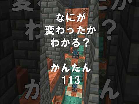 マインクラフトでマイクイズ！なにがかわったかわかる？アハ体験で間違い探し（とてもかんたん）113  #shorts #マイクラ #マインクラフト #minecraft #マインクラフトでマイクイズ