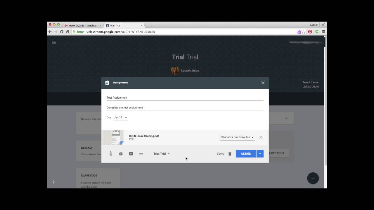 How to Share a File on Google Classroom - YouTube