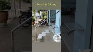Thi công cầu thang xương cá lót đá trắng ngọc tại Inox Vĩnh Long Thi công cầu thang xương cá lót đá trắng ngọc tại Inox Vĩnh Long