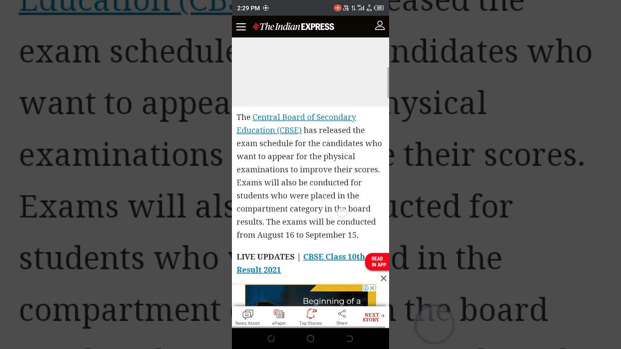 CBSE class 10th&12  compartment exam 2021-22