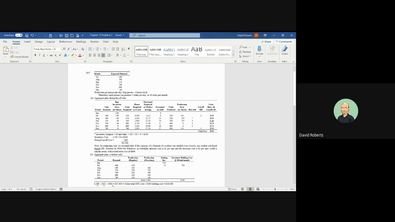 Chapter 13 Problem 7 Word - YouTube