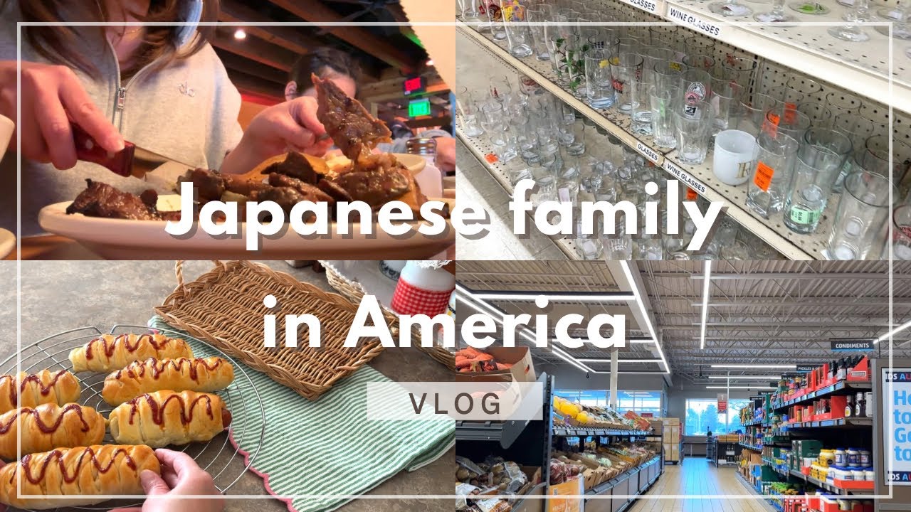 【Japanese Family🇺🇸】アメリカ暮らし | アメリカのスーパーALDIに行って、スリフトショップうろうろ、340gのステーキペロリ😋