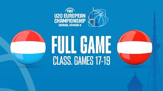 Luxembourg v Austria | Full Basketball Game | FIBA U20 European Championship 2022