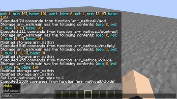 Minecraft Utility Datapack - configurable base floating point arithmetic