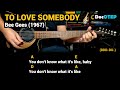 To love somebody  bee gees 1967 easy guitar chords tutorial with lyrics