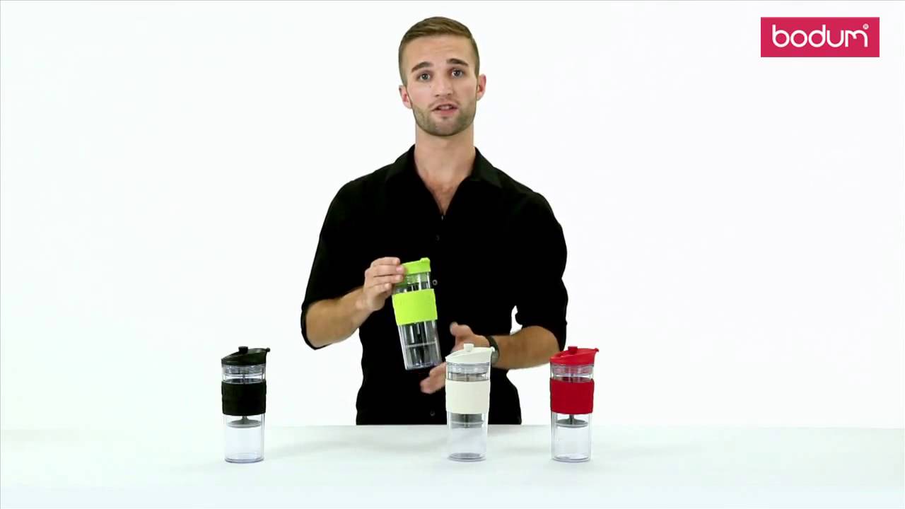 Bodum Travel Press Mug à Piston Isotherme 0.35L Noir - Avec Couvercle Extra