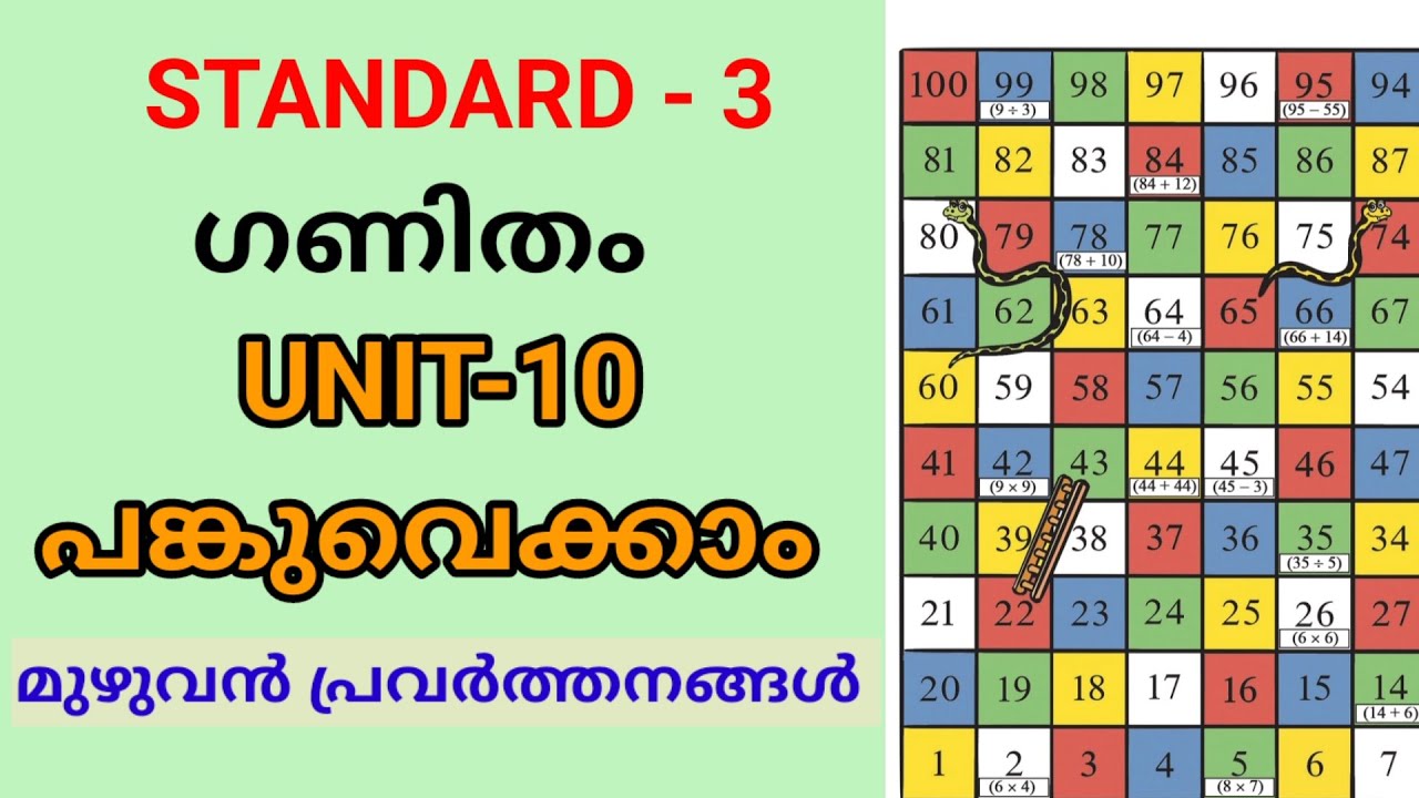 പങ്കുവെക്കാം | STD 3 MATHS UNIT 10 |CLASS 3 MATHS CHAPTER 10 | PANKUVEKKAAM