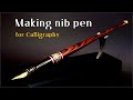 [ Pen turning ] Making Nip Dip Pen / wood, silver, gold