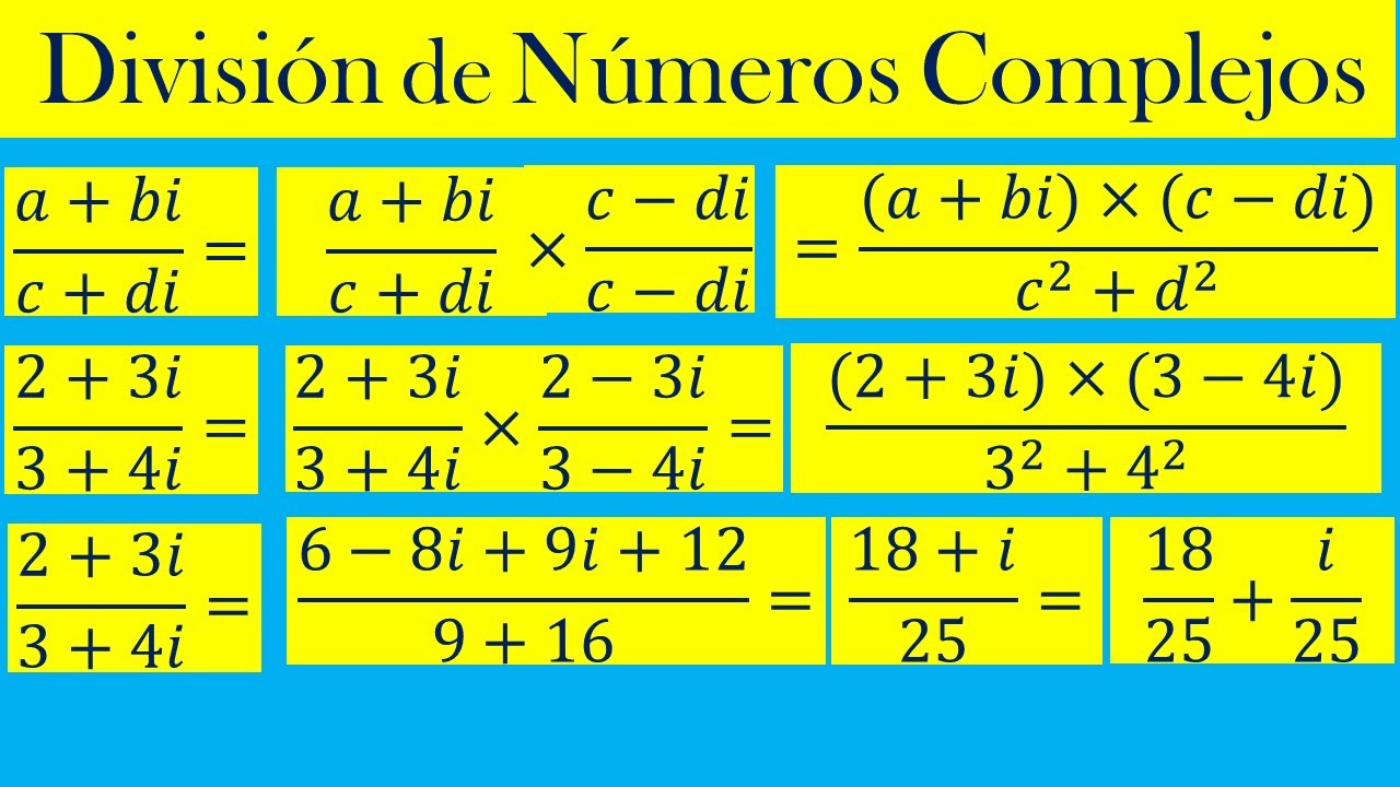 DIVISIÓN DE NÚMEROS COMPLEJOS - YouTube