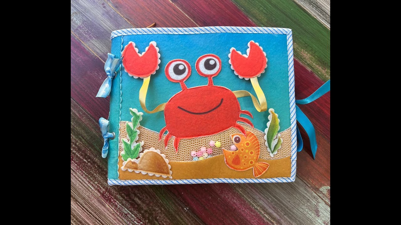 Quiet Book em feltro sublimado Fundo do mar