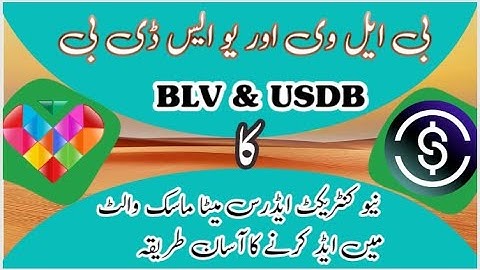 How to add new contract adress of Blv and Usdb || in Metamask wallet