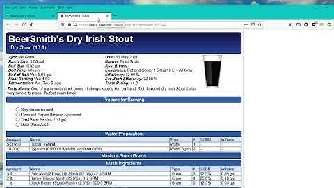 Design Tab Overview for the BeerSmith Web Recipe Builder