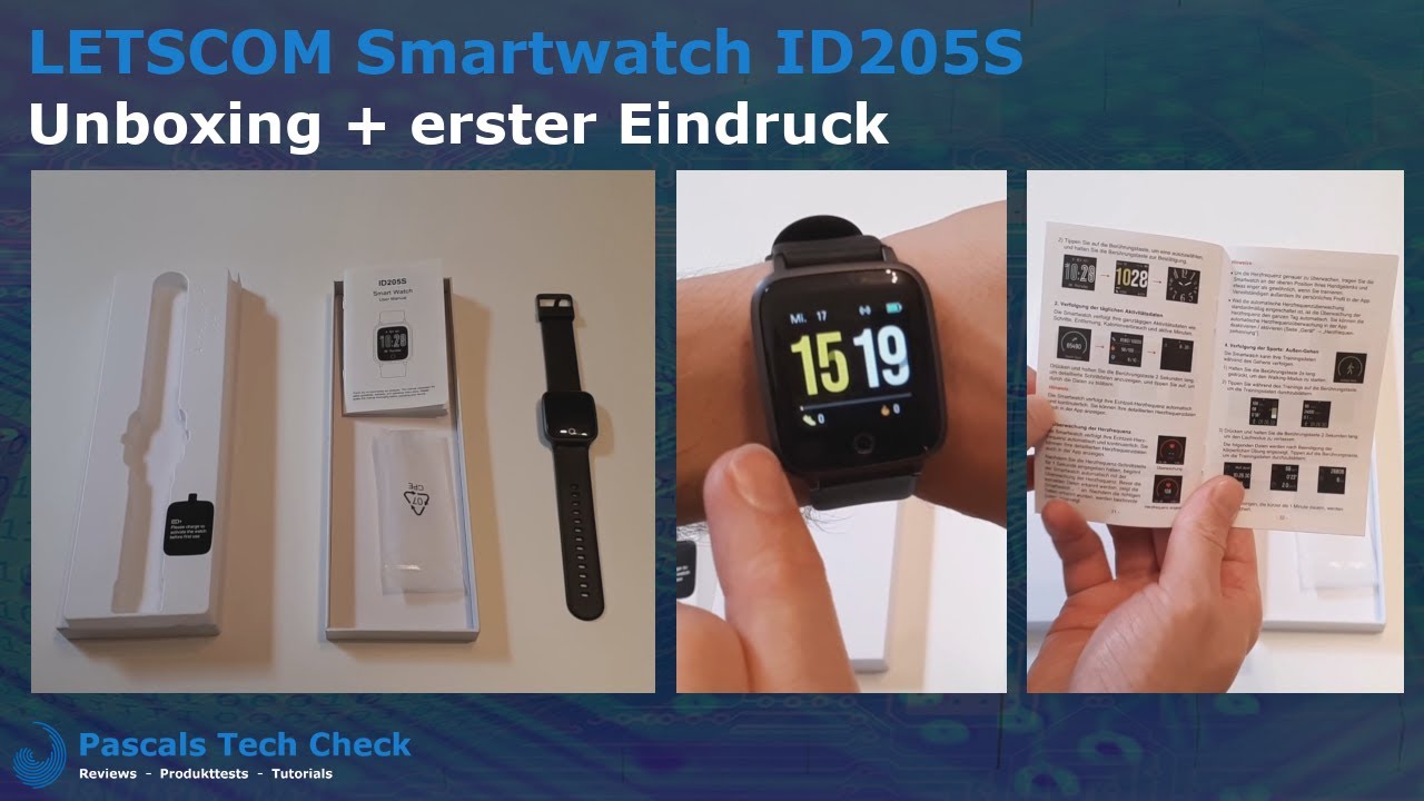 LETSCOM Smartwatch ID205S || Unboxing und erster Eindruck (gut und günstig)  - YouTube