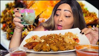 GUYANESE STYLE CHINESE FOOD (spicy shrimp |wings |fried rice mukbang