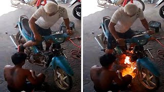 Motorcycle Jump Start Goes Wrong by Viral Press 3,914 views 2 years ago 56 seconds