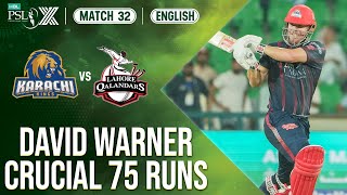 David Warners Blistering Innings Karachi Vs Lahore Match 32 𝐄𝐥𝐢𝐦𝐢𝐧𝐚𝐭𝐨𝐫 𝟏 Hbl Psl X M2M1A