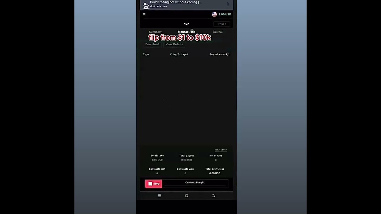 Best deriv robot grows 1usd to 100000usd! 🔥💰😭