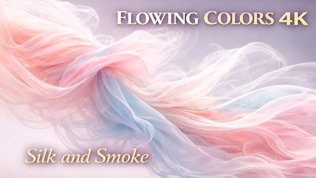 Flowing Colors 4K Background  /  Soft Pastel Waves  /  SILK & SMOKE 💨 Minimalist Art