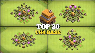 TOP 20 TOWN HALL4 (TH4) TROPHY/FARMING/HYBRID BASE | TH4 BASE COPY LINK - CLASH OF CLANS