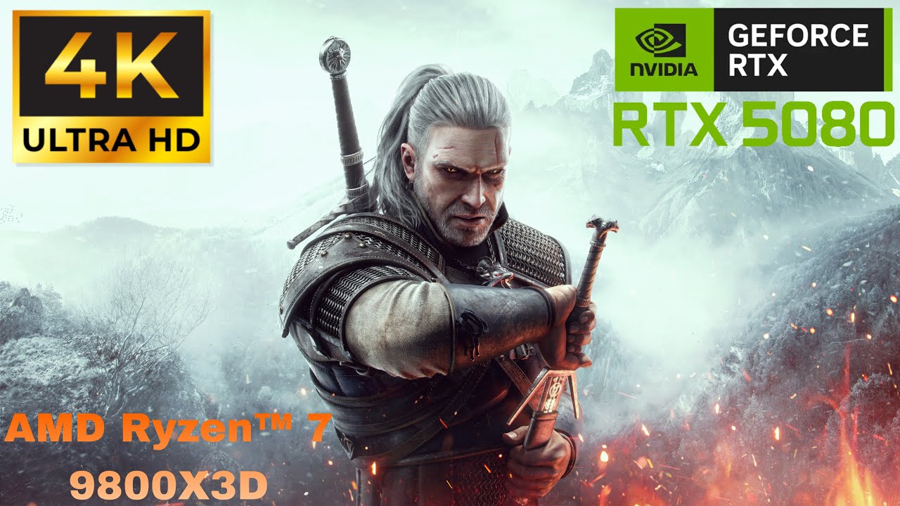 RTX 5080 with AMD Ryzen 7 9800X3D in Witcher 3: Enhanced Edition - 4K Max Settings RTX ON | DLSS OFF