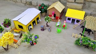 how to make mini  village house | mini cow shed | village life