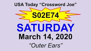 S02E74 USA Today Crossword "Outer Ears" March 14, 2020