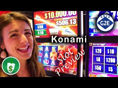 #G2E2018 Konami - Catch 4, Phoenix Flare, Thunder Arrow Jurassic Queen & North Queen slot machines