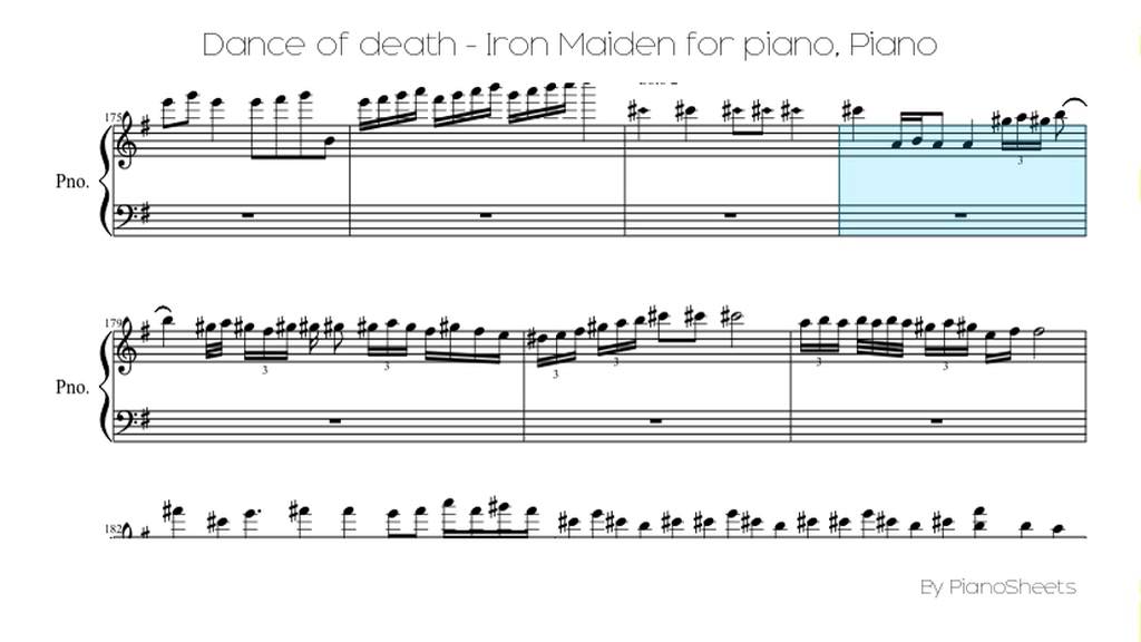 Dance of death - Iron Maiden for piano Sheet music for Piano (Solo