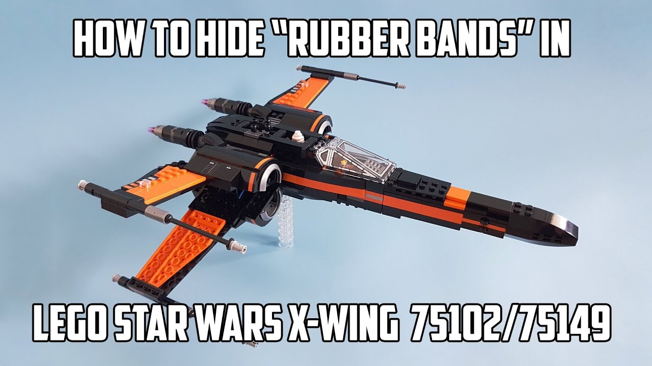 How to hide rubber bands in Lego XWing 75102 and 75149 Tutorial