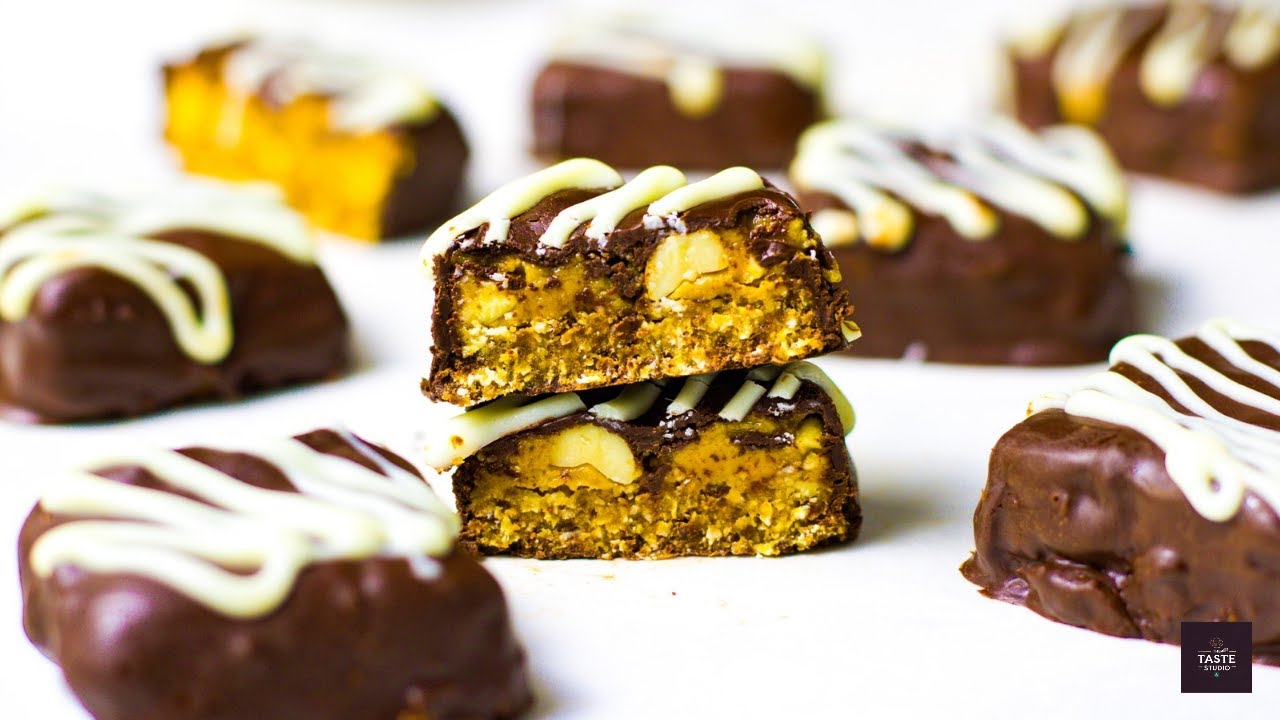 NO-BAKE Oat Bars | Chocolate Snickers Bites | Healthy Oats & Dates Energy Bars!