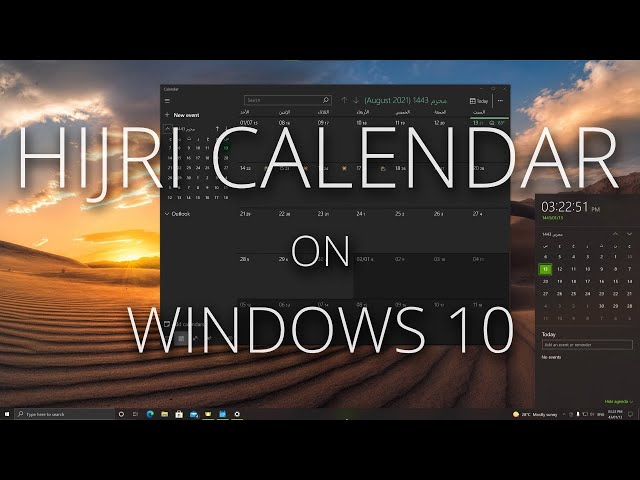 Hijri Islamic Calendar Tutorial - Windows 10 - YouTube