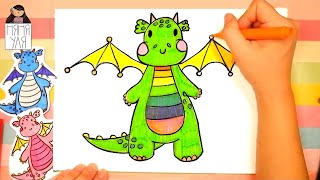Как рисовать дракона РАДУГА | Нарисовать дракончика | Няня Уля Рисование для детей