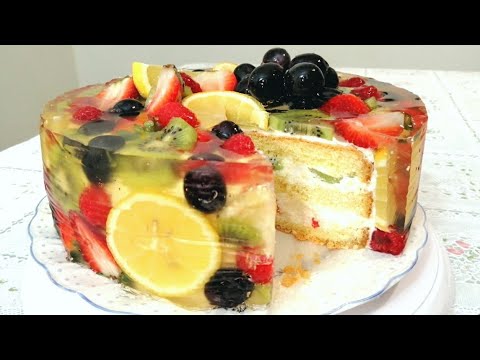 TREND 2021/ Jelly Fruit Cake / Ajoyib Ko'rinishda Mevali Tort Tayyorlash /Прозрачный Торт С Фруктами